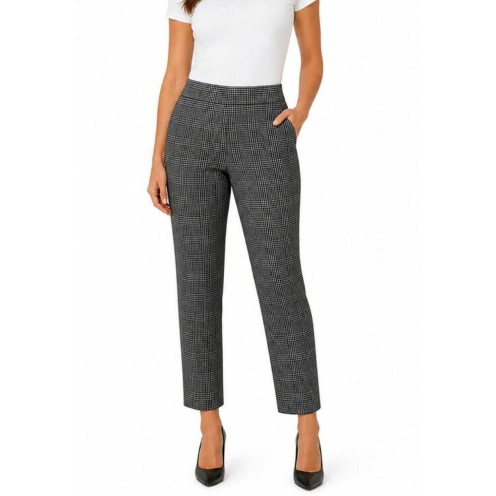 Banana Republic Ponte Plaid Ankle Pants Size 12 Houndstooth LIKE NEW